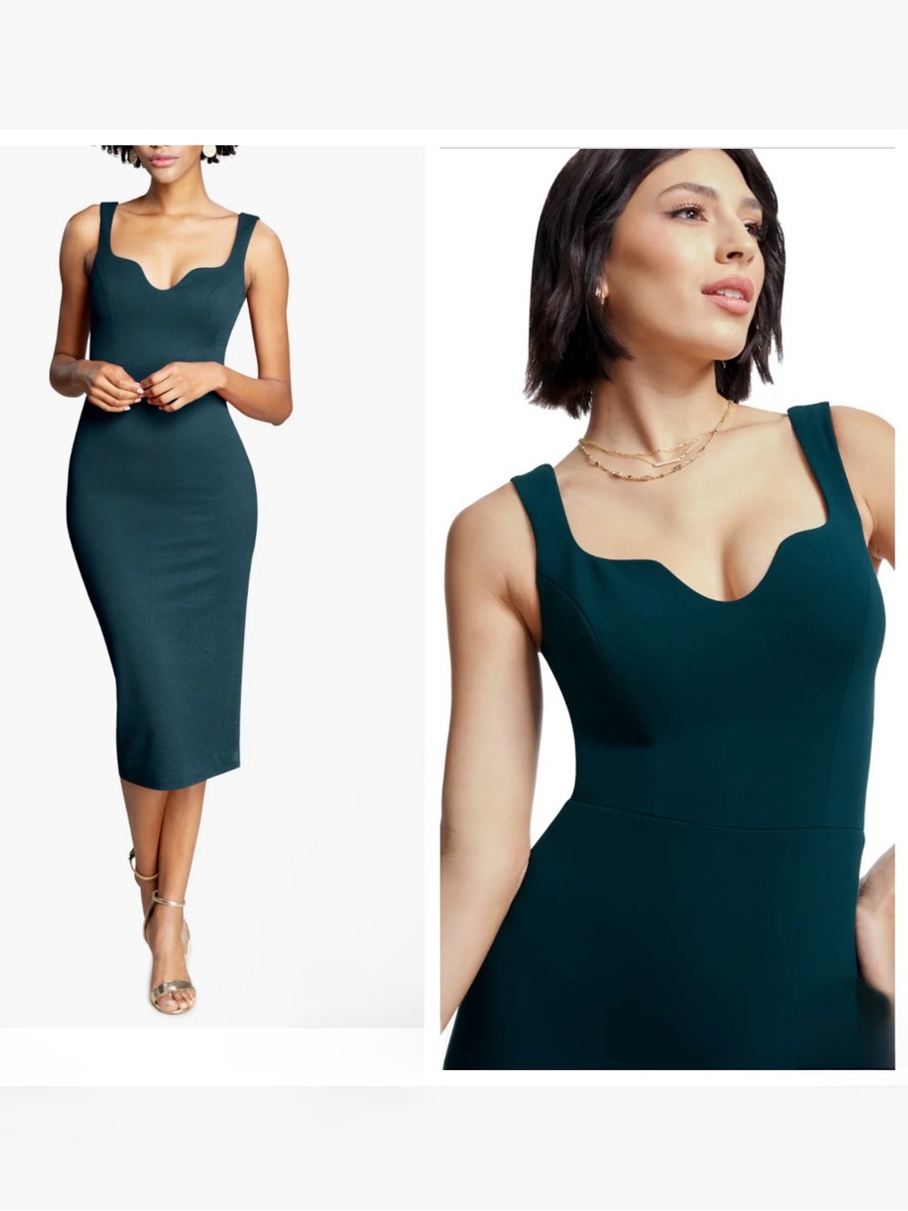 DRESS THE POPULATION Sloane Sleeveless Sheath Dress color Pine size small womens